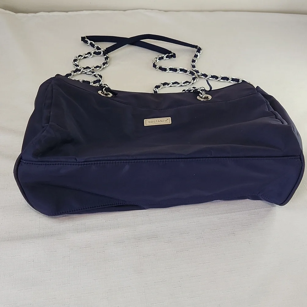 Sastanza Navy Blue Nylon Tote Bag. Size 15x11